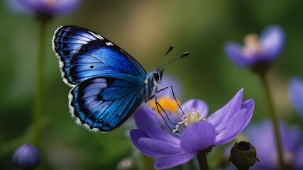 "Exploring the Vivid World of Butterflies: A Symphony of Colors as These Delicate Insects Dance Amongst Lush Flowers, Their Wings Painted in Vibrant Hues of Yellow, Orange, and Black, Bringing Beauty 