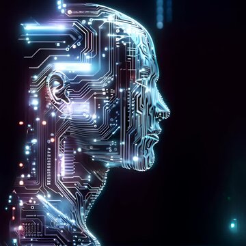 Circuit board in the shape of a human head