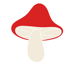 Retro groovy muchroom illustration