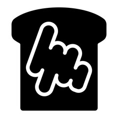 Bread with butter icon. Slice of buttered bread