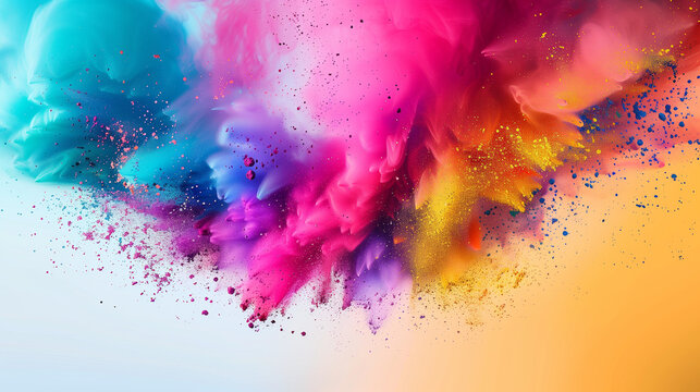 colorful powder explosion concept of celebration and joy