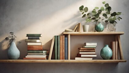 Generated image of bookshelves