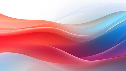 Fototapeta premium A simple, large white area, with a blurred abstract pattern in blue, orange, and red, is styled with gradients of light red and light pink. For Design, Background, Cover, Poster, Banner, PPT, KV desig