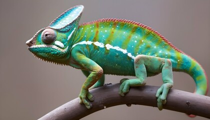A-Chameleon-Changing-Color-To-Match-Its-Surroundin- 3 - obrazy, fototapety, plakaty