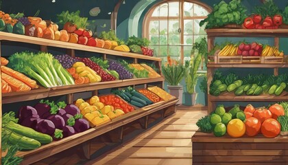 fruit market ai generated