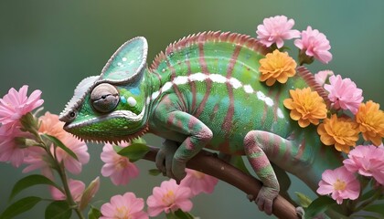 A-Chameleon-With-Its-Skin-Blending-Into-A-Cluster- 2