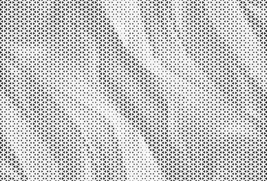 Triangle Shapes Vector Abstract Geometric Technology Oscillation Wave Isolated on Light Background. Halftone Triangular Retro Simple Pattern. Minimal 80s Style Dynamic Tech Wallpaper
