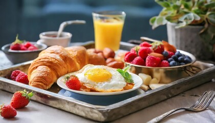 Generated image of breakfast on a tray