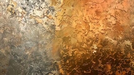 metallic gradient, shimmering with gold, silver, and copper reflections
