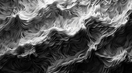 Black and white waves, creating a visually stimulating textural background