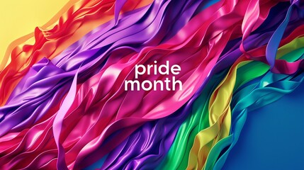 fabric pride month rainbow colorful wallpaper. pride flag celebration background design.	
