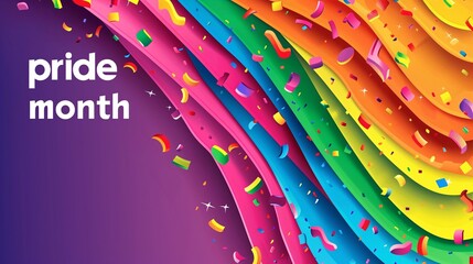 Abstract colorful rainbow pride month wallpaper design for presentation.	