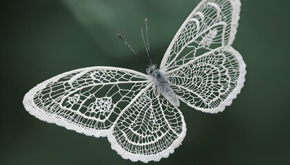 A-Butterfly-With-Wings-Resembling-Delicate-Lace- - obrazy, fototapety, plakaty