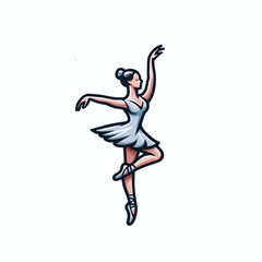 illustration ballet dancer in white
