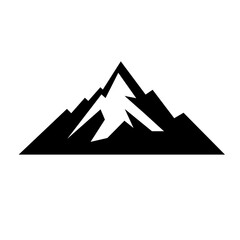mountain logo Icon black Minimal vector illustration Flat Pictogram Symbol