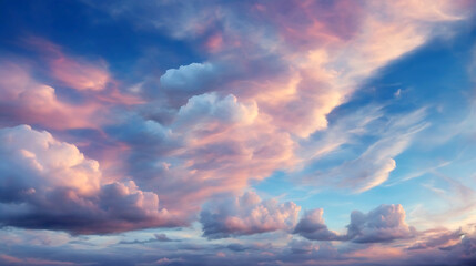 Beautiful sky with cumulus clouds - obrazy, fototapety, plakaty