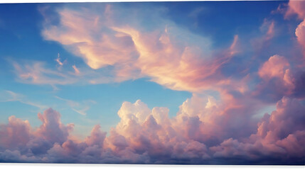 Beautiful sky with cumulus clouds - obrazy, fototapety, plakaty
