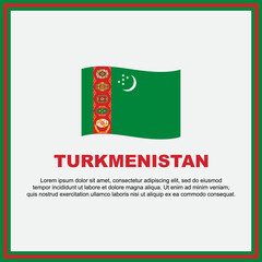 Turkmenistan Flag Background Design Template. Turkmenistan Independence Day Banner Social Media Post. Turkmenistan Banner