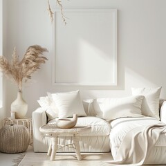 "Modern Minimalism: Cozy White Living Room"