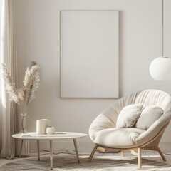 "Modern Minimalism: Cozy White Living Room"