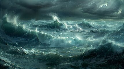 Ocean waves, stormy weather 