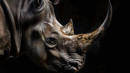 Keuken spatwand met foto Black Rhinoceros portrait © asmara
