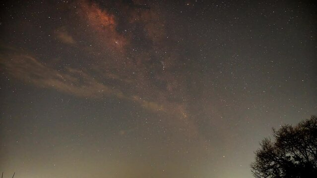 4K time lapse video of milky way galaxy movement along with stars and dust passing through Bangalore City India