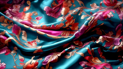 Beautiful silk cloth with flower