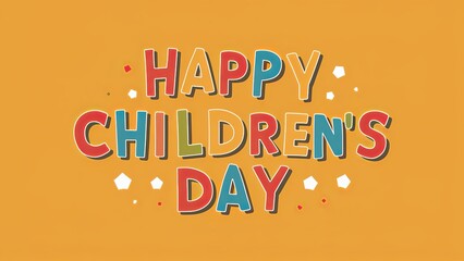 Happy Children's Day, illustration, with creative text
