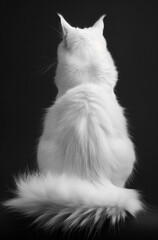 Long-haired white cat