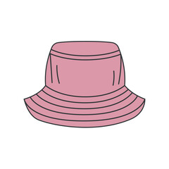 Bucket hat line color icon. Sign for web page, mobile app, button, logo.