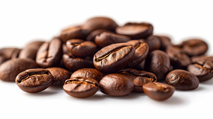 Naklejka premium Coffee beans isolated on white background. Close-up.