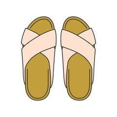 Sandals line color icon. Sign for web page, mobile app, button, logo.