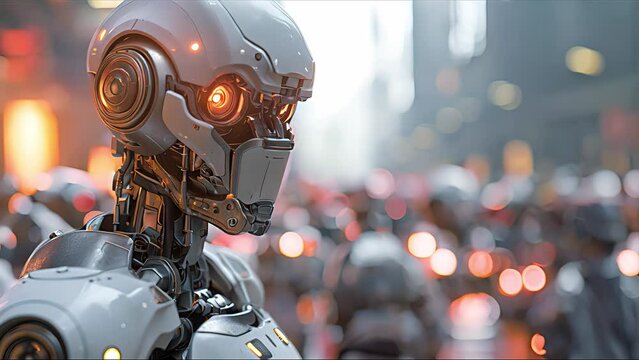 walking military robots. invasion of military robots. Created with generative AI.