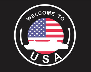 Welcome to USA stamp. vector
