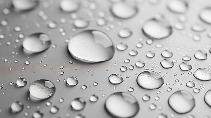 Crystal Clear Water Droplets with Detailed Reflections, Generative AI
