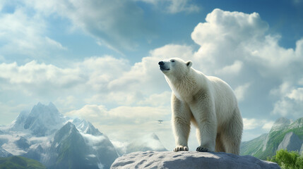 white polar bear  high definition(hd) photographic creative image