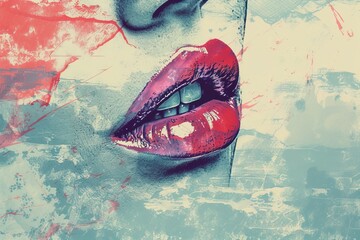 Abstract depiction of sensual female lips