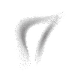 Dot grain noise gradient spray pattern background. Abstract brush strokes with sand texture. Painting dotted stipple lines, grainy effect, vector illustration isolated on white background