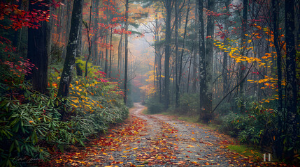 An Autumn Morning on a Tranquil North Carolina Hiking Trail