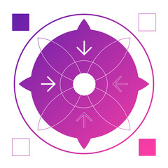 Abstract Brutalism Pink Gradient Focus Symbol Circle Template
