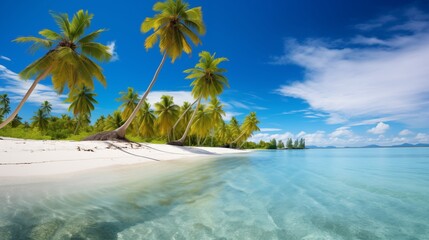Remote island oasis boasts palm-fringed sandy beaches, beckoning travelers to unwind in the tranquil embrace of paradise.

