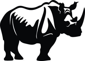white rhinoceros silhouette
