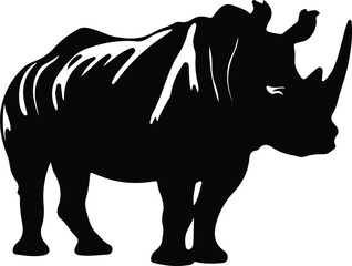 white rhinoceros silhouette