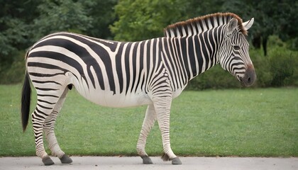 Fototapeta na wymiar A Zebra In A Park