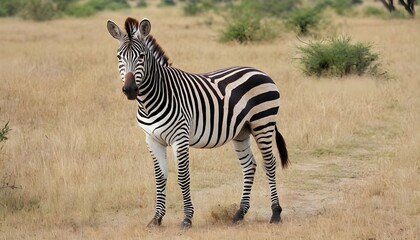 Fototapeta na wymiar A Zebra In A Safari Trek
