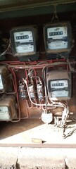South African Electricity Meter box with cables and three meters