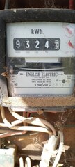 Closeup Photograph of a South African Electricity Meter displaying the running usage in kWh