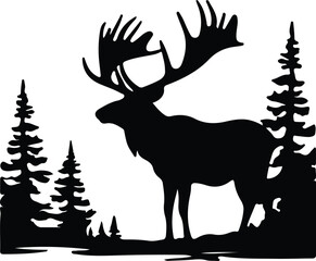 woodland caribou silhouette
