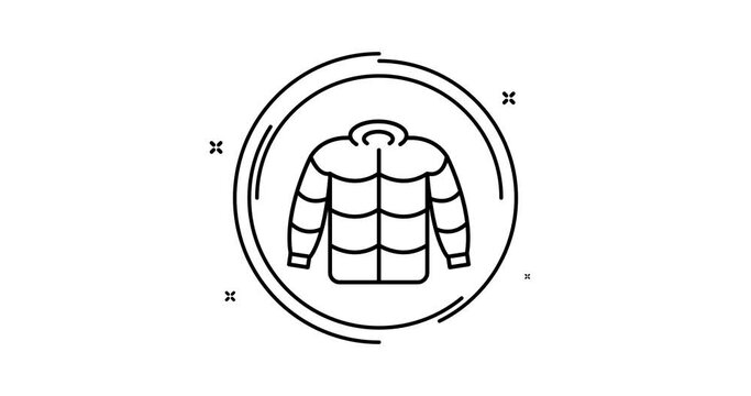 jacket animated outline icon with alpha channel. jacket rotation appearance 4k video animation for web, mobile and ui design